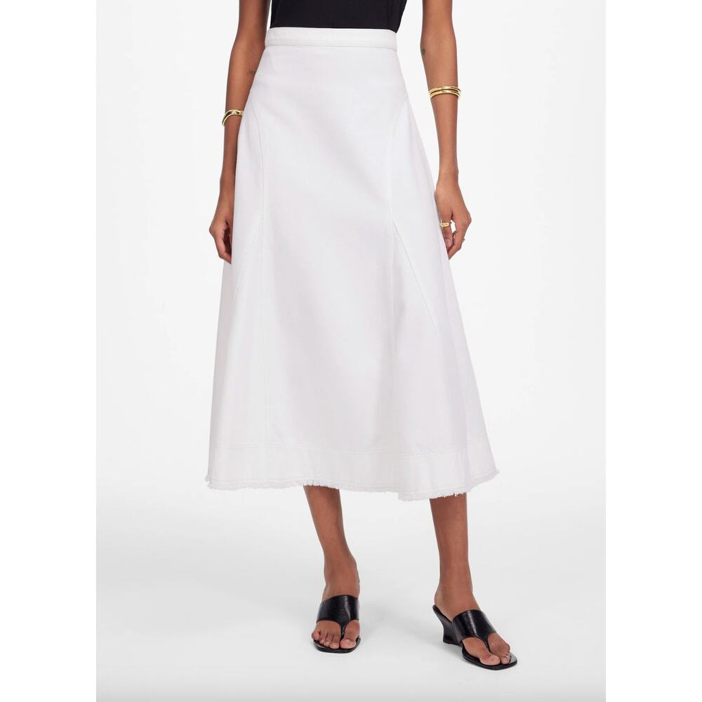 Madewell White Midi A-Line Skirt